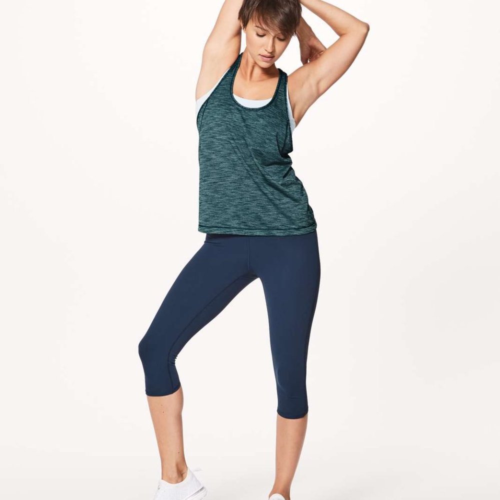 Lululemon Train Times Tank, Heathered Nile Blue- sz 6